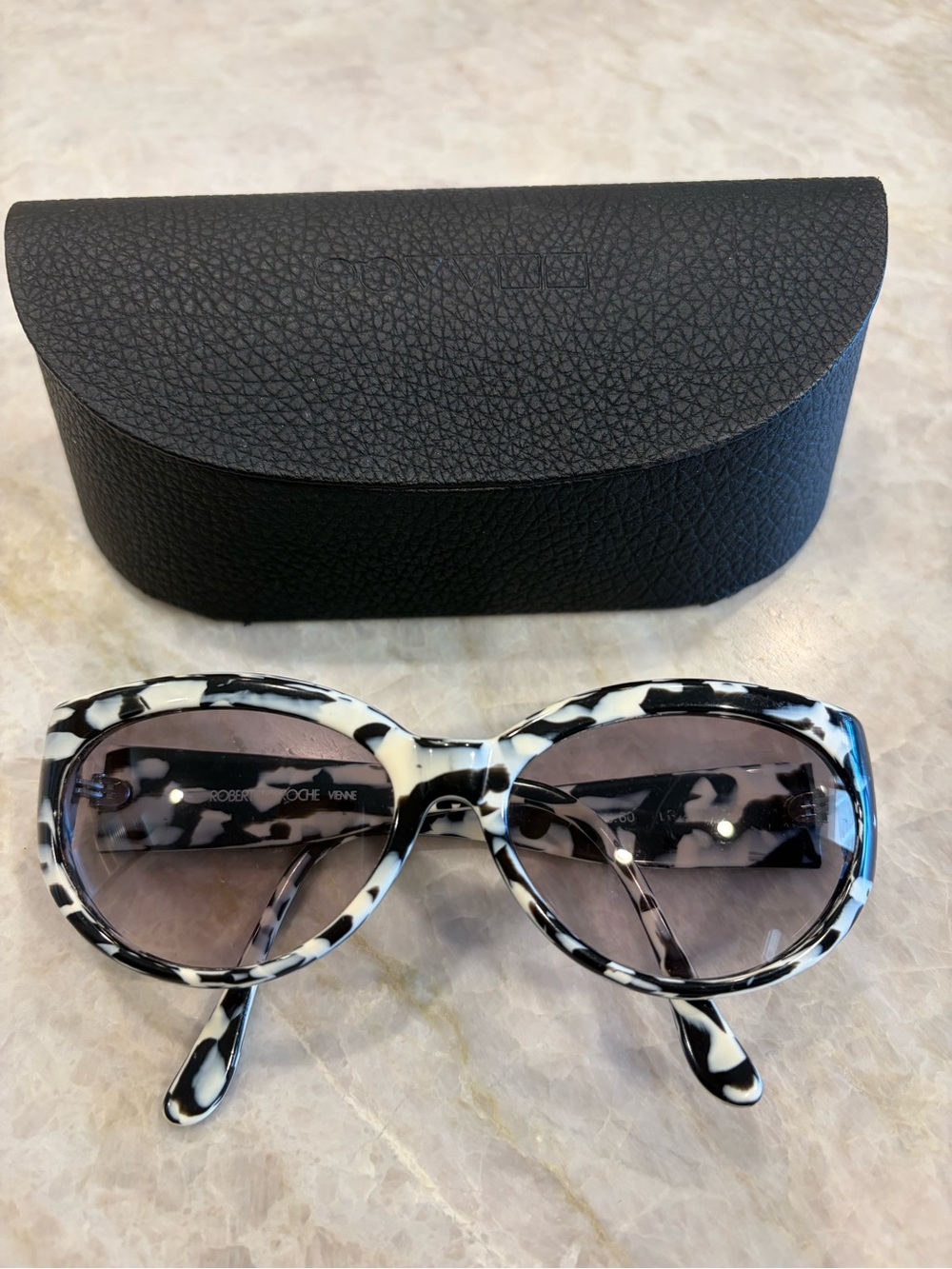 Robert LaRoche Black and White Tortoiseshell Sunglasses